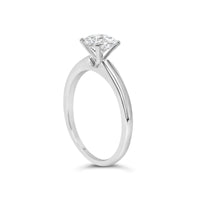 14K White Gold 1.0 Cttw Round Lab Grown Diamond 4 Prong Solitaire Engagement Ring (F-G Color, VS2-SI1 Clarity)