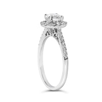14K White Gold 1.00 Cttw Lab-Grown Diamond Oval Shaped Halo Engagement Ring (F-G Color, VS1-VS2 Clarity)