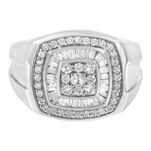 14K White Gold Men's Diamond Band Ring (1 cttw, H-I Color, SI1-I2 Clarity)-3