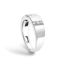 Men's .925 Sterling Silver 1/2 Cttw Diamond Triple Three Stone Row Band Ring (H-I Color, I1-I2 Clarity)-3