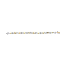 10k Two-Toned Gold 2.00 Cttw Channel Set Baguette-Diamond Weave and  "X" Spiral Link Bracelet (H-I Color, I1-I2 Clarity) - 7"-3