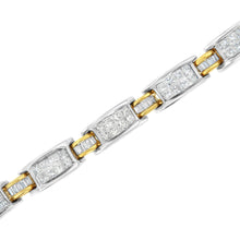 14K Two-Tone Gold Princess and Baguette-Cut Diamond Link Bracelet (3.00 cttw, H-I Color, SI1-SI2 Clarity)-3