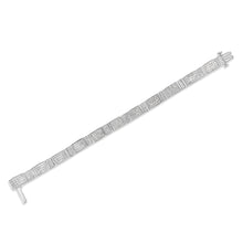 14K White Gold 7.0 Cttw Princess Cut Diamond 7" Alternating Vertical and Horizontal Rectangular Link Tennis Bracelet (H-I Color, SI2-I1 Clarity)-3