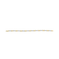 10k Yellow Gold 1/3 Cttw Diamond 3 Stone and X-Link Bracelet (I-J Color, I1-I2 Clarity) - 7.50