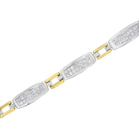 14K Yellow and White Gold 2.0 Cttw Princess Cut Diamond Tapered and Equal Sign Link Bracelet (G-H Color, SI1-SI2 Clarity) - 7