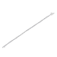 10K White Gold Geometric Pattern Diamond Tennis Bracelet (3 cttw, H-I Color, SI2-I1 Clarity)-3