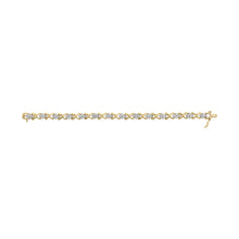 10k Yellow Gold 2.00 Cttw Diamond Cluster and Alternating "X" Link Bracelet (I-J Color, I3 Clarity) - 7"-3