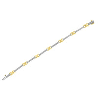 10K Yellow Gold 1.00 Cttw Pave Set Diamond Bar and  X-Link 7