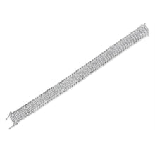 14K White Gold 5.0 Cttw Round Brilliant Cut Diamond 7" S Wave Serpentine Tennis Bracelet (H-I Color, I1-I2 Clarity)-3