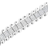 14K White Gold 5.0 Cttw Princess Cut Diamond 7