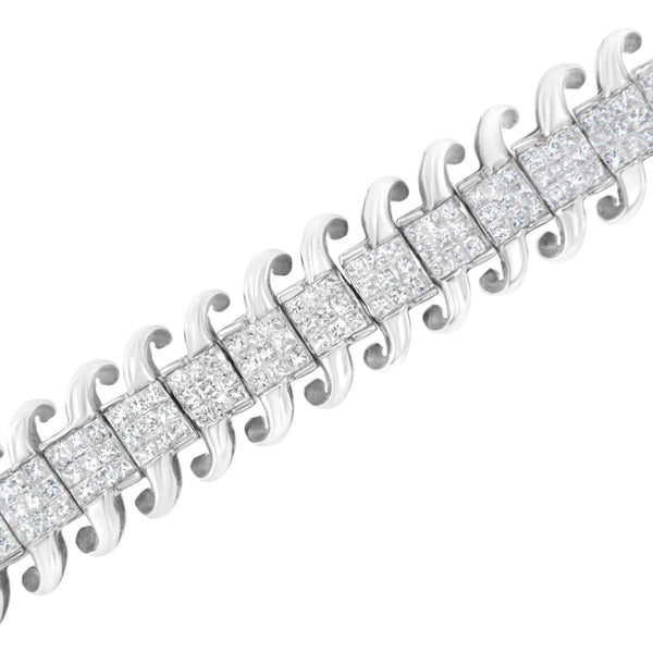 14K White Gold 5.0 Cttw Princess Cut Diamond 7