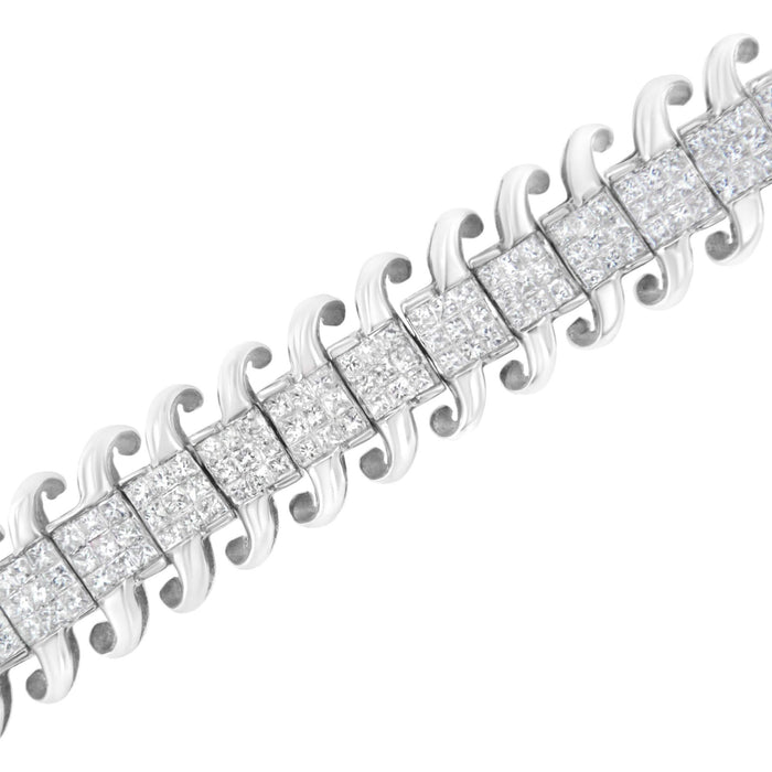 14K White Gold 5.0 Cttw Princess Cut Diamond 7