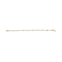 10K White and Yellow Gold 1.00 Cttw Diamond Oval Shaped Cluster Link  Bracelet (I-J Color, SI2-I1 Clarity) - 7