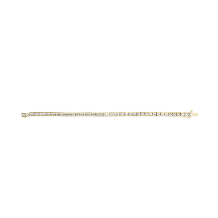 10K Yellow Gold 4.00 Cttw Channel Set Round Diamond Tennis 7