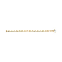 10k Yellow Gold 1/3 Cttw Diamond 3 Stone Teardrop Design Link Bracelet (I-J Color, I1-I2 Clarity) - 7.25
