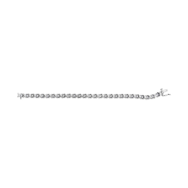 10K White Gold 1 1/2 Cttw Diamond Alternating Diamond and X-Link 7.5
