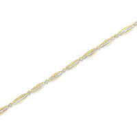14K Yellow Gold 1-1/2 Cttw Round Brilliant-Cut & Baguette Cut Diamond Bezel and Tapered Link 7