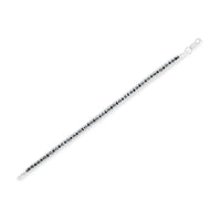 Black Rhodium over .925 Sterling Silver 1.0 Cttw Rose Cut Diamond Double-Link 7