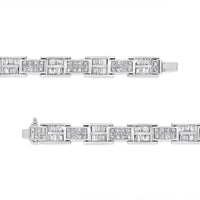 14K White Gold 10 5/8 Cttw Diamond Panel Link Bracelet  - 7
