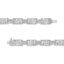 14K White Gold 10 5/8 Cttw Diamond Panel Link Bracelet  - 7" Inches-3