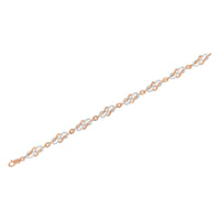 10K Rose Gold 1.0 Cttw Diamond Infinity Loop and Swirl Link Bracelet (I-J Color, I2-I3 Clarity) - 7.25