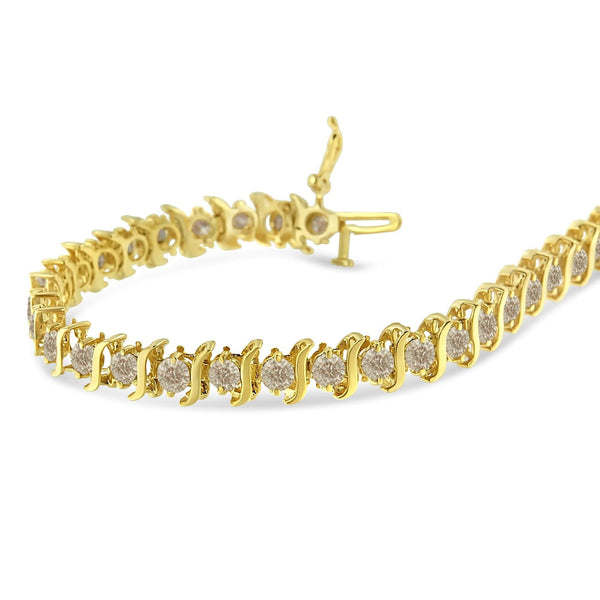 10K Yellow Gold Plated .925 Sterling Silver 7.0 cttw 2-Prong Set Round Brilliant Cut Diamond 