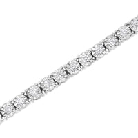 14K White Gold 3.0 Cttw Lab Grown Diamond Illusion-Set Miracle Plate Tennis Bracelet (F-G Color, VS1-VS2 Clarity) - Size 7.25