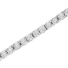 14K White Gold 3.0 Cttw Lab Grown Diamond Illusion-Set Miracle Plate Tennis Bracelet (F-G Color, VS1-VS2 Clarity) - Size 7.25"-3
