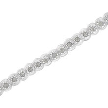 .925 Sterling Silver ½ Cttw Miracle-Set Diamond Round Half Bezel 7” Tennis Bracelet (I-J Color, I2-I3 Clarity)-3