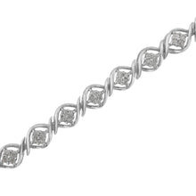 Sterling Silver Diamond Cluster Link Bracelet (1 cttw, I-J Color, I2-I3 Clarity)-3