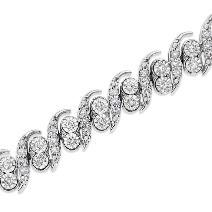 .925 Sterling Silver 2.0 Cttw Round-Cut Diamond 