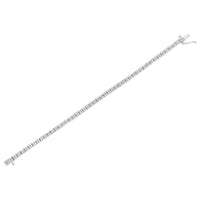 .925 Sterling Silver 3.0 Cttw Prong-Set Round Diamond 2 Row Link Tennis Bracelet (I-J Color, I3 Clarity) - 7.25