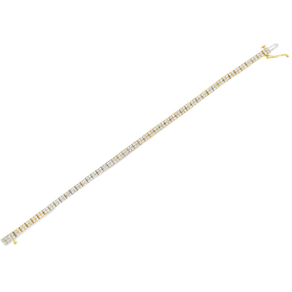 14K Yellow Gold Plated .925 Sterling Silver 3.0 Cttw Diamond Link Bracelet (K-L Color, I2-I3 Clarity) - 7.25