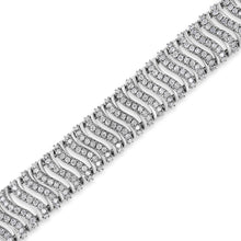 .925 Sterling Silver 5.00 Cttw Round-Cut Diamond "S" Link Bracelet (I-J Color, I3 Clarity) - Size 7.25-3