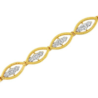 10K Yellow Gold Plated .925 Sterling Silver 1 cttw Prong Set Round-Cut Diamond Link Bracelet (J-K Color, I1-I2 Clarity) - 7.25