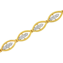 10K Yellow Gold Plated .925 Sterling Silver 1 cttw Prong Set Round-Cut Diamond Link Bracelet (J-K Color, I1-I2 Clarity) - 7.25"-3