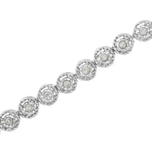 .925 Sterling Silver 1/2 Cttw Miracle Set Round Diamond Bezel Design Link Bracelet (I-J Color, I2-I3 Clarity) - 7.25"-3