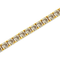 14K Yellow Gold Plated .925 Sterling Silver 8.0 Cttw Diamond Classic Link Tennis Bracelet (K-L Color, I2-I3 Clarity) - 7-1/4