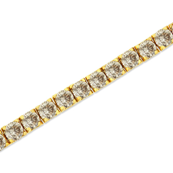 14K Yellow Gold Plated .925 Sterling Silver 8.0 Cttw Diamond Classic Link Tennis Bracelet (K-L Color, I2-I3 Clarity) - 7-1/4
