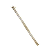 10K Yellow Gold 5.0 Cttw Diamond Double Row S-Link Cuban Bracelet (J-K Color, I2-I3 Clarity) - 7.25