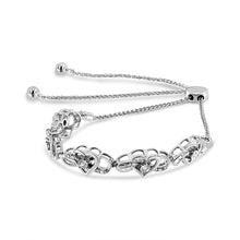 .925 Sterling Silver Diamond Accent Interlocking Infinity and Heart 4”-10” Adjustable Bolo Tennis Bolo Bracelet (H-I Color, I2-I3 Clarity)-3