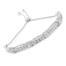 Round-Cut Diamond X & Tapered Bar Miracle-Set Bolo Bracelet (I-J Color, I3 Clarity) - .925 Sterling Silver-3