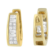 14k Yellow Gold 1/2ct TDW Princess and Baguette Diamond Earrings (I-J,VS1-VS2)-3