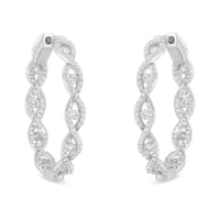 10K White Gold Diamond Hoop Earrings (1 1/2 cttw, H-I Color, I1-I2 Clarity)