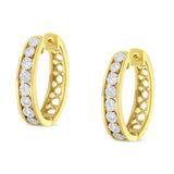 10KT Yellow and White Gold Diamond Hoop Earring (1/2 cttw, J-K Color, I2-I3 Clarity)-3 thumbnail 4