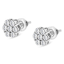 14K White Gold 1/2 cttw Round-Cut Diamond Floral Stud Earrings (I-J Color, SI2-I1 Clarity)-3