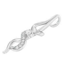 Espira 10K White Gold 1/5 cttw Round Cut Diamond Swirl Pendant Necklace (J-K, I1-I2)-3