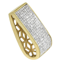 14K Yellow Gold Princess Cut Diamond Block Pendant Necklace (2 5/8 cttw, H-I Color, SI2-I1 Clarity)-3