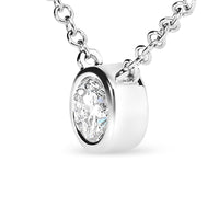 10K White Gold 1/2 Carat Round Brilliant-Cut Diamond Modern Bezel-Set Solitaire 16