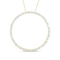 10K Yellow Gold Plated .925 Sterling Silver 4 Cttw Diamond Circle Hoop 18